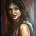 Barbara Kluczek, Brązowy portret córki., Pastel - papier, 35 x 50