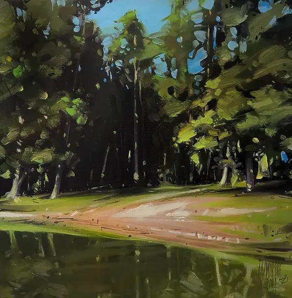 Karina Jaźwińska, Brzeg świętego spokoju, Obraz olejny - płótno, 30 x 30