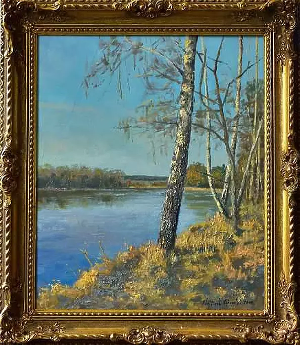 Wojciech Górecki - Brzozy nad Bugiem w popołudniowym świetle.