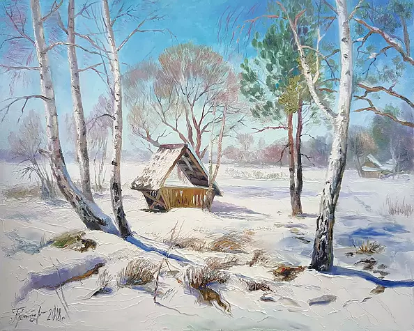 Bogdan Ermakov - Birches by the winter lake