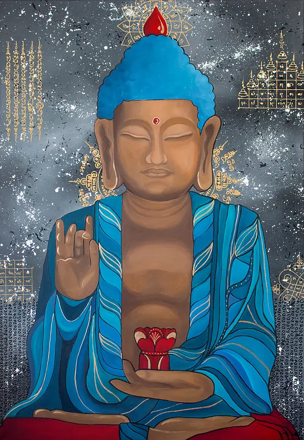 Monika Mrowiec - Buddha Meditation in a blue robe