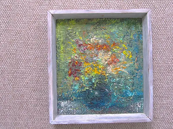 Barbara Przyborowska, A bouquet of roses, Oil painting - panel, canvas, 25 x 28