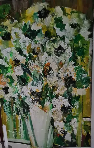 małgorzata machynia, Bouquet of flowers, Acrylic painting - canvas, 75 x 115
