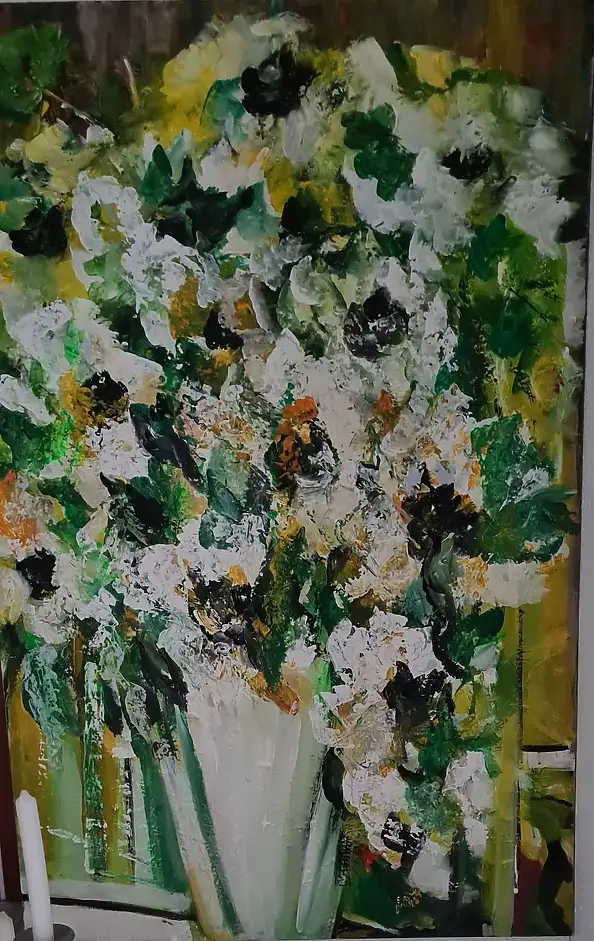 małgorzata machynia, Bouquet of flowers, Acrylic painting - canvas, 75 x 115