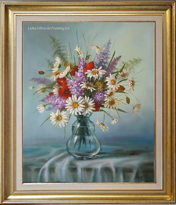 Lidia Olbrycht, Bukiet Polnych Kwiatów, Obraz olejny - płótno, 50 x 60