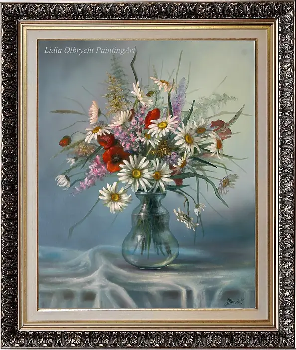 Lidia Olbrycht, Bukiet Polnych Kwiatów, Obraz olejny - płótno, 50 x 60