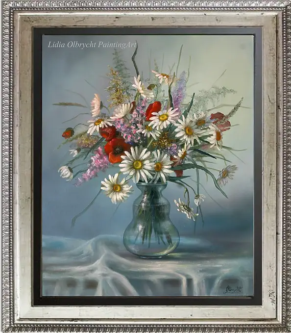 Lidia Olbrycht, Bukiet Polnych Kwiatów, Obraz olejny - płótno, 50 x 60