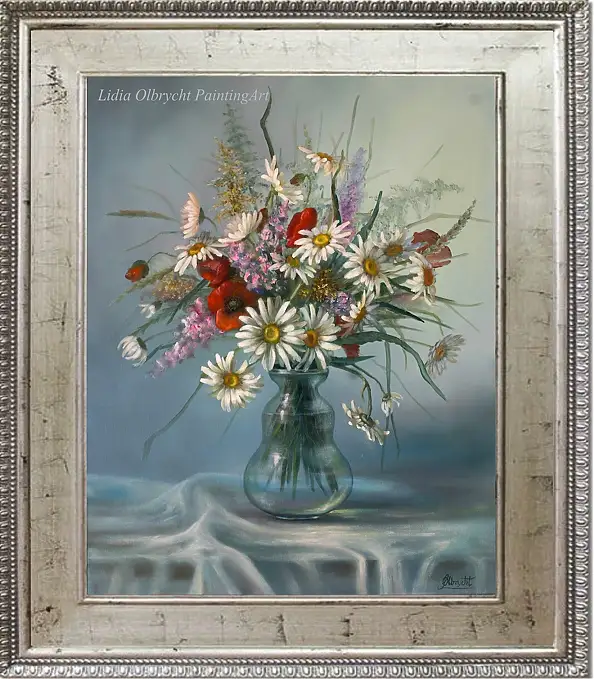 Lidia Olbrycht, Bukiet Polnych Kwiatów, Obraz olejny - płótno, 50 x 60