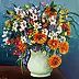 Marta Milewska, Un bouquet di colori, Dipinto acrilico - tela, 40 x 40