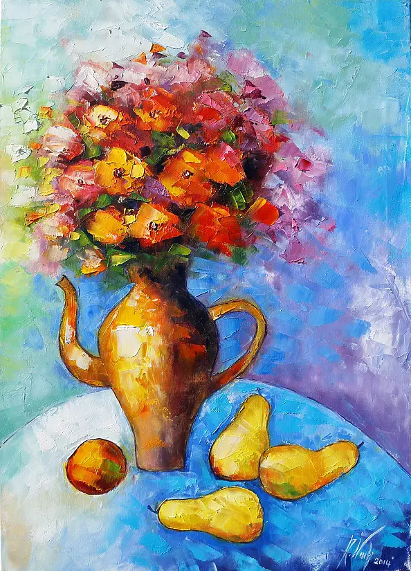 Anna Wach - Bouquet of flowers and pears