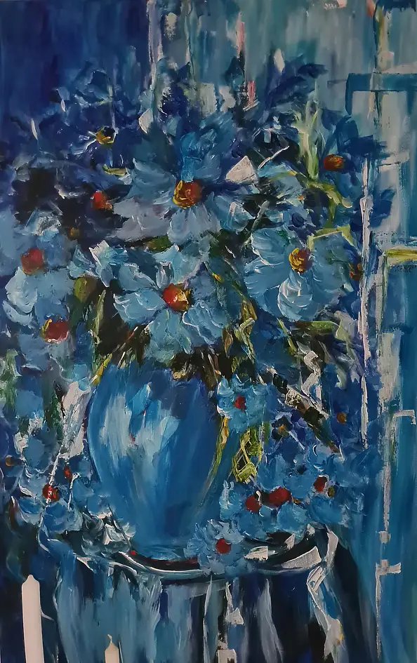 małgorzata machynia, Un bouquet de fleurs, Peinture à l'huile - toile, 75 x 114