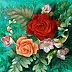 Danuta Strzelbicka-Mazuś - A bouquet of roses and gillyflowers.