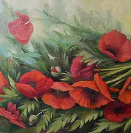 Danuta Strzelbicka-Mazuś - A bouquet of poppies.