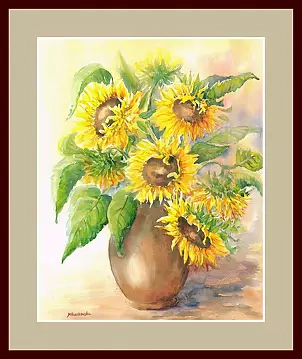   - Bouquet of sunflowers in a jug