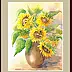 Maria Roszkowska - Bouquet of sunflowers in a jug