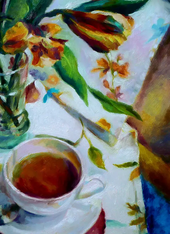 Barbara Gulbinowicz - Bouquet in a glass vase