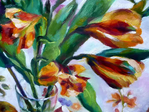 Barbara Gulbinowicz - Bouquet in a glass vase