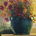 Joanna Brzostowska - Ein Blumenstrauß in einer grünen Vase