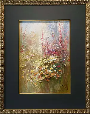Paweł Łącki, Bukiet z malwami, Obraz olejny - płótno, 25 x 35