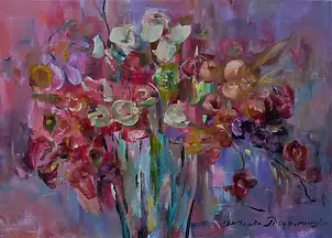Barbara Przyborowska - Bouquet with tulips