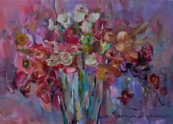 Barbara Przyborowska - Bouquet with tulips