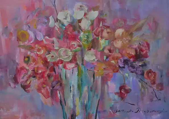 Barbara Przyborowska - Bouquet with tulips