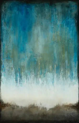 Łukasz Olek, Burnt Waters, Obraz akrylowy - płótno, 90 x 140