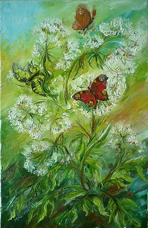 Maria Roszkowska - Butterflies on weeds