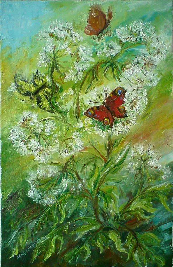 Maria Roszkowska - Butterflies on weeds