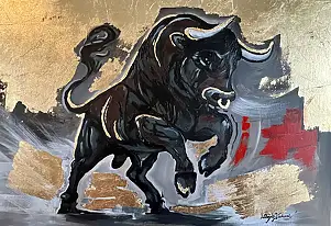 Alicja Walczak, Toro - Potere e successo, Altre, Dipinto acrilico - tela, 100 x 80