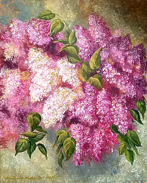 Małgosia Mutor Bar,  Lillà di aprile, Quadro ad acrilico - tela, 40 x 50