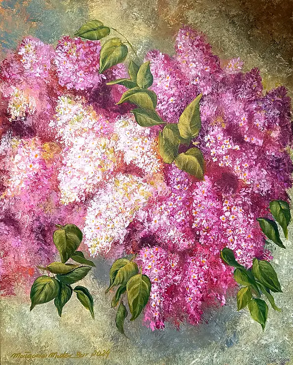 Małgosia Mutor Bar,  Lillà di aprile, Quadro ad acrilico - tela, 40 x 50