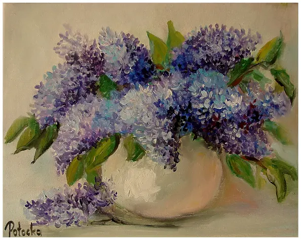 Grażyna Potocka - Flieder-Ölgemälde, 24–30 cm