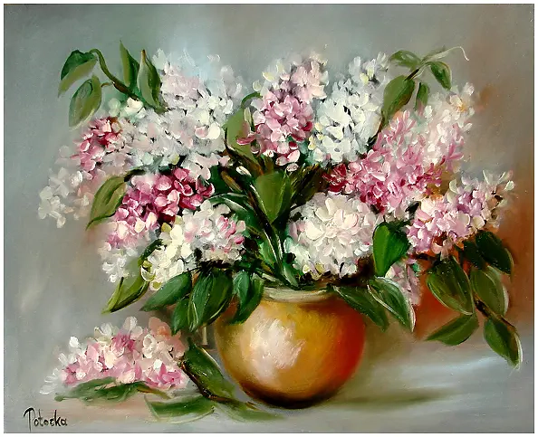 Grażyna Potocka - Lilacs oil painting 45cm-55cm