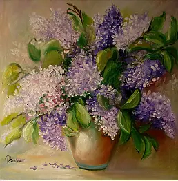 Grażyna Potocka - Lilacs oil painting 50cm-50cm