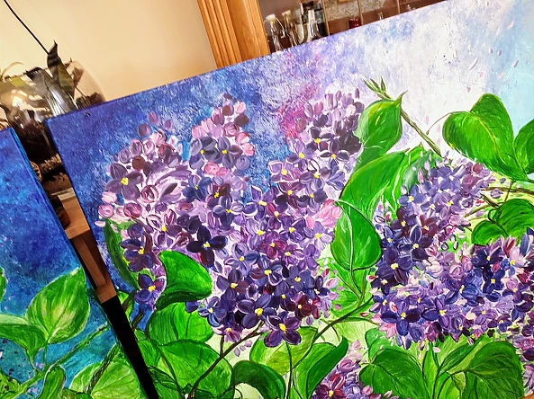 LUCYNA Wiech - Lilacs - triptych