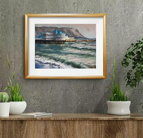 Yana Yeremenko - "COAST", seascape, pastel drawing