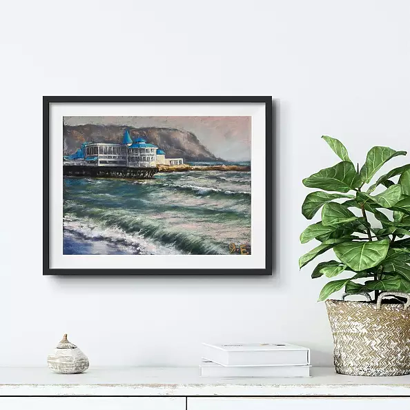 Yana Yeremenko - "COAST", seascape, pastel drawing