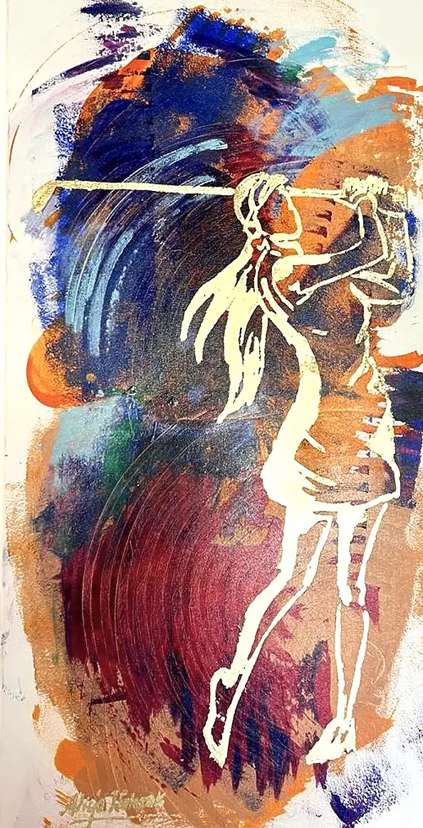 Alicja Walczak, COLOURS OF GOLF, Other, Acrylic painting - , 50 x 100