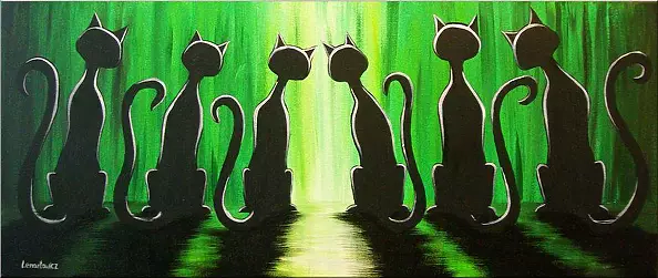 Michał Lenartowicz - CO W TRAWIE PISZCZY - obraz olejno-akrylowy 30x70cm