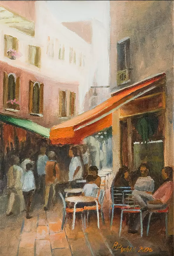 Renata Rychlik - Kawiarnia z pomarańczową markizą w Ravigno