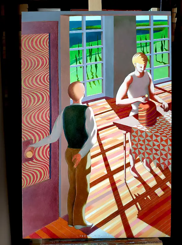 federico cortese, Can I come in?, Obraz olejny - płótno, 60 x 90