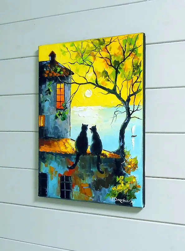 Olha Darchuk - Cats Watching the Sunset Together