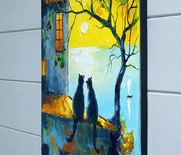 Olha Darchuk - Cats Watching the Sunset Together