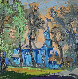Daniel Gromacki, Православная церковь в Верстоке, Масляная картина - холст, 90 x 60