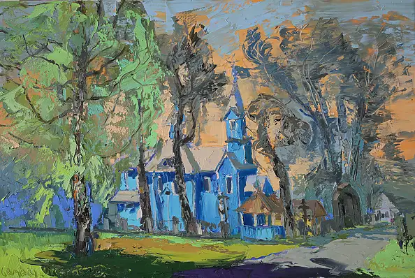 Daniel Gromacki, Chiesa ortodossa a Werstok, Quadro a olio - tela, 90 x 60