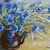 Maria Roszkowska - Cornflowers in a teapot