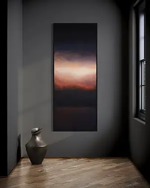 Łukasz Olek, Chasing Footsteps, Acrylic painting - canvas, 80 x 200