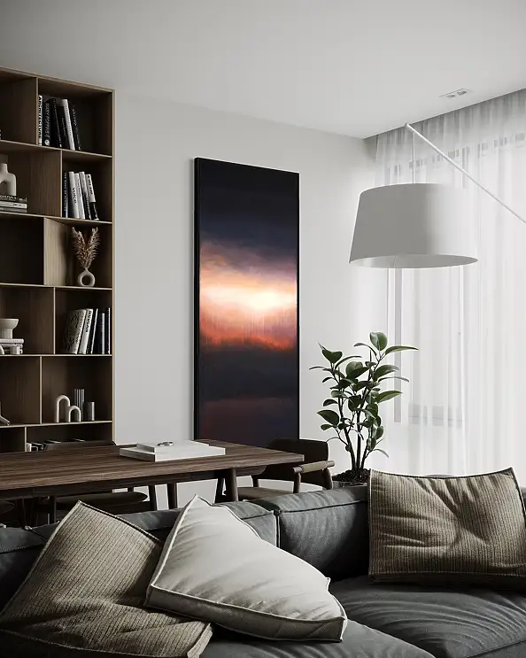 Łukasz Olek, Chasing Footsteps, Acrylic painting - canvas, 80 x 200