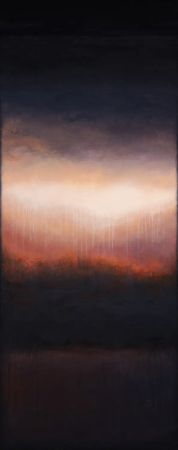 Łukasz Olek, Chasing Footsteps, Acrylic painting - canvas, 80 x 200